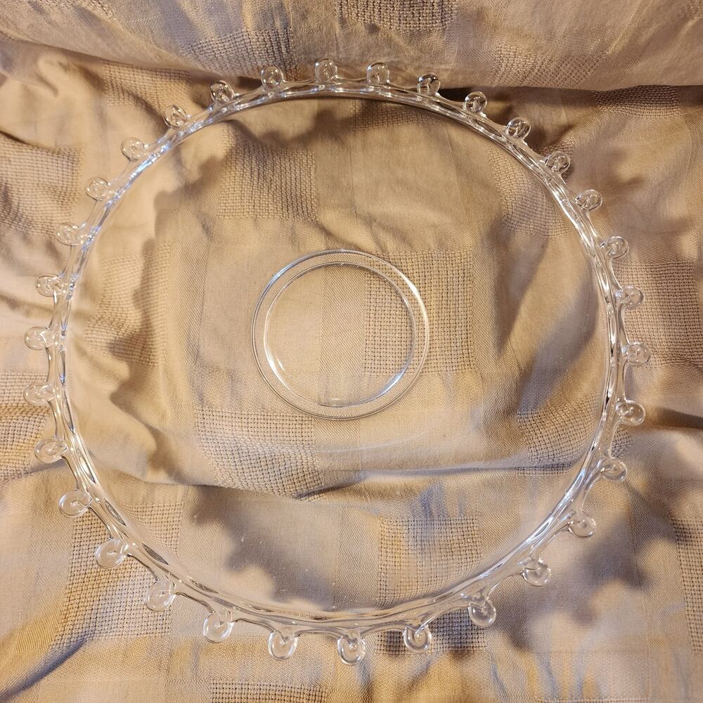 VTG Mid Century Clear Glass Loop edge Heisey Lariat server Platter round 13.75
